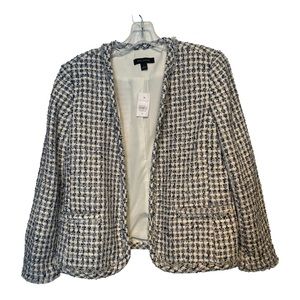 Ann Taylor Black and White Tweed Blazer